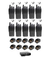 Set van 10 Wouxun KG-D828 DMR portofoons met koffer en beveiliging oortjes