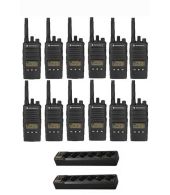 Set van 12 Motorola XT460 IP55 PMR446 Portofoon met 2 multiladers