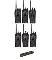 Set van 6 Wouxun KG-988 UHF IP66 8Watt Portofoon met multilader