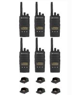 Set van 6 Motorola XT460 IP55 PMR446 Portofoon met tafellader 