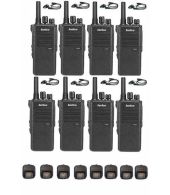 Set van 8 Inrico T522A IP66 4G LTE POC Zello Portofoon K1 2-Pins met D-shape oortje