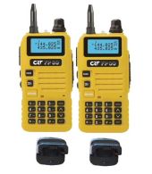 Set van 2 CRT FP00 Dualband 5Watt portofoon geel 1600 MAh accu en tafellader OP=OP