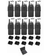 Set van 10 stuks TYTERA MD-680 portofoons met D-shape oortje en koffer