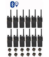 Set van 12 Hytera HP605G DMR UHF IP67 5W GPS, Bluetooth en tafellader