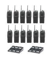 Set van 12 Kenwood TK-3701D IP55 Portofoon met 2 multiladers