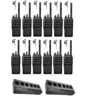 Set van 12 Motorola R5 UHF DMR IP67 NKP 5 Watt met multilader en G-shape oortje