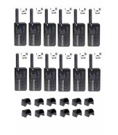 Set van 12 stuks Kenwood PKT-23E IP54 met KHS-34 oortje en laders