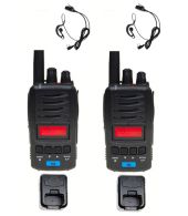 Set van 2 TTI TCB-H100e compacte 27mc Portofoons 4Watt FM en AM en G-shape oortje