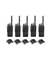 Set van 5 Motorola R5 UHF DMR IP67 NKP 5 Watt met tafellader