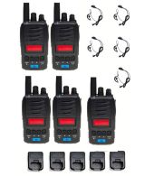 Set van 5 TTI TCB-H100e compacte 27mc Portofoons 4Watt FM en AM en G-shape oortje