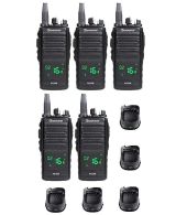 Set van 5 Wouxun KG-D26 IP55 Digitale PMR446 Portofoons met tafelladers