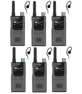 Set van 6 Hytera S1 Pro LF vergunning vrije Digitale UHF PMR446 met C-ring oortje