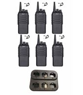 Set van 6 TYT TC-3000A UHF IP55 10Watt met multilader en beveiligingoortje 