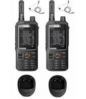 Set van 2 Inrico T320 V2 4G LTE Zello Portofoon, GPS, Wifi, tafellader en beveiliging oortje
