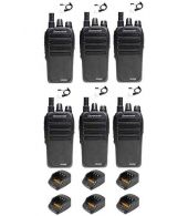 Set van 6 Wouxun KG-D828 Dualband DMR portofoons met beveiliging oortje