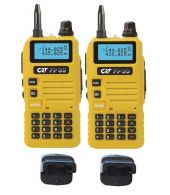 Set van 2 CRT FP00 Dualband 5Watt portofoon geel 1600 MAh accu en tafellader OP=OP