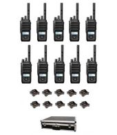 Set van 10 Motorola R5 UHF DMR IP67 LKP 5 Watt met tafellader en koffer