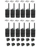 Set van 12 Caltta PH600 UHF DMR IP68 4Watt GPS, Bluetooth met tafellader en beveiliging oortje