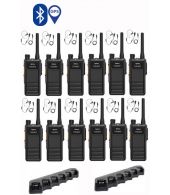 Set van 12 Hytera HP605G DMR UHF IP67 5W GPS, Bluetooth multilader en beveiligingoortje