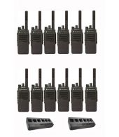 Set van 12 Motorola DP2400E Enhanced UHF DMR IP54 5watt met multilader