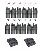 Set van 12 Wouxun KG-833 UHF IP55 5Watt met beveiliging oortje en multilader