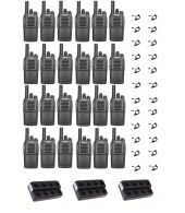 Set van 24 Inrico T526 IP54 4G LTE POC Zello Portofoons met beveiliging oortje en multilader