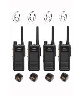 Set van 4 Hytera HP605 UHF DMR IP67 5Watt met tafellader en C-hook oortje