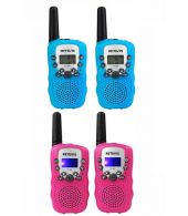 Set van 4 Retevis RT388 walkie talkies 2x lichtblauw en 2x roze