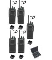 Set van 5 Kenwood TK-3701D met beveiliging oortje, koffer en tafellader