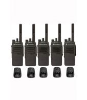 Set van 5 Motorola DP2400E Enhanced UHF DMR IP54 5watt met tafellader