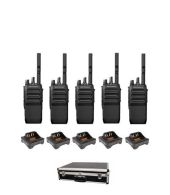 Set van 5 Motorola R5 UHF DMR IP67 NKP 5 Watt met tafellader en koffer