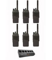 Set van 6 Motorola DP2400E Enhanced UHF DMR IP54 5watt met multilader