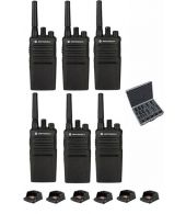 Set van 6 Motorola XT420 UHF IP55 PMR446 Portofoon met laders en koffer