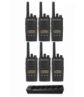 Set van 6 Motorola XT460 IP55 PMR446 Portofoon met multilader