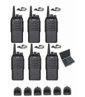 Set van 6 TYT TC-3000A UHF IP55 10Watt met D-shape oortje en koffer